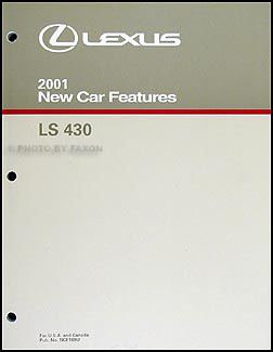 2001 Lexus LS 430 Features Manual Original 