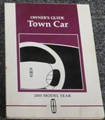 2001 Lincoln Town Car Owner's Manual Orignal