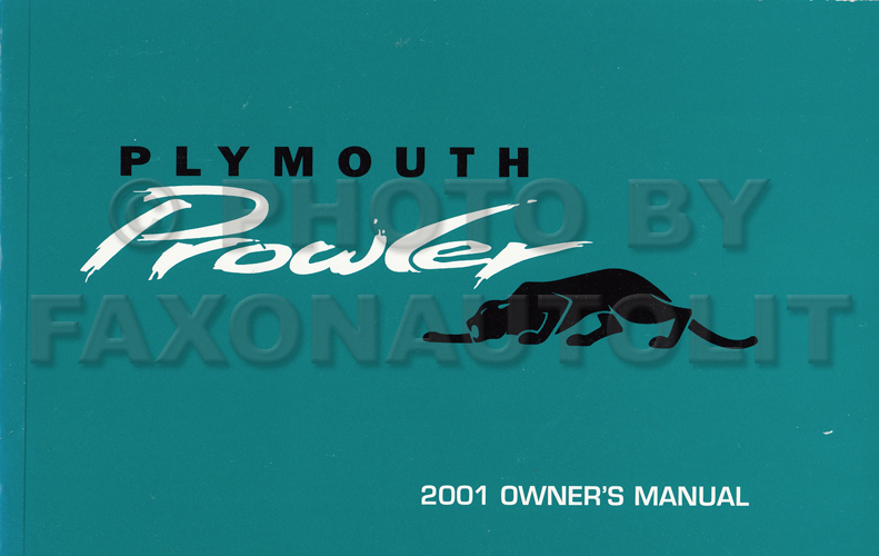 2001 Plymouth Prowler Owner's Manual Original