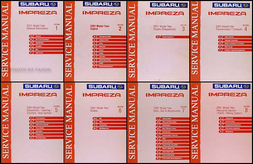 2001 Subaru Impreza Repair Manual 8 Volume Set Original 