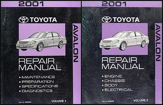 2001 Toyota Avalon Repair Manual 2 Volume Set Original 