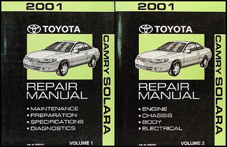 2001 Toyota Camry Solara Repair Manual Original Set 