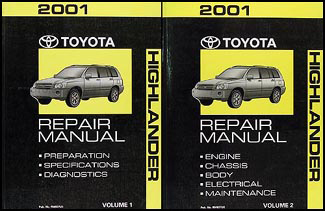 2001 Toyota Highlander Repair Manual Original Set