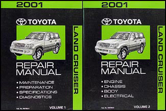2001 Toyota Land Cruiser Repair Manual Original Set