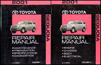 2001 Toyota Sequoia Repair Manual Original Set