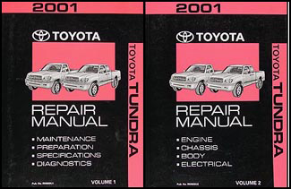 2001 Toyota Tundra Repair Manual Original 2 Volume Set