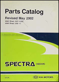 2002-2003 Kia Spectra 4-door Parts Book Original 