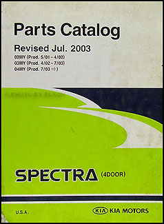 2002-2004 Kia Spectra 4-door Parts Book Original 