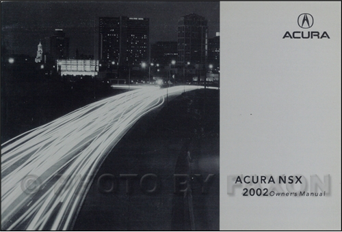 2002 Acura NSX Owners Manual Original