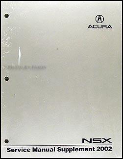 2002 Acura NSX Shop Manual Original Supplement 