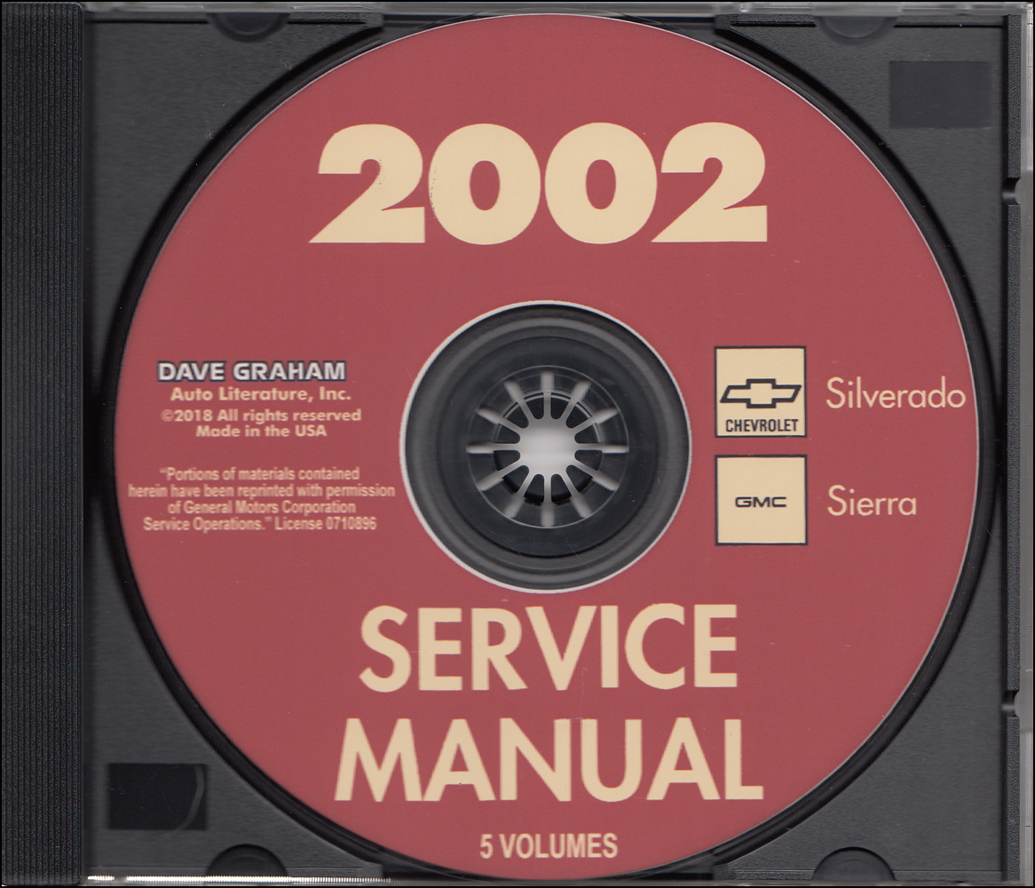 2002 Chevrolet Silverado & GMC Sierra Repair Shop Manual 5 Volumes on CD-ROM Original