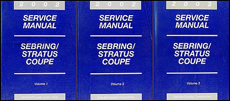 2002 Sebring & Stratus Coupe Shop Manual Original 3 Volume Set 