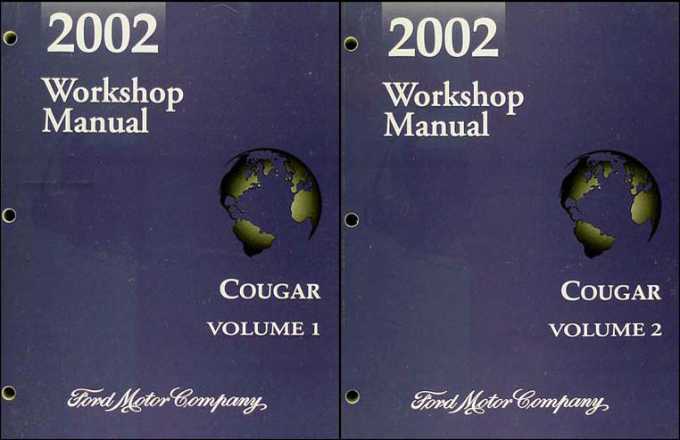 2002 Mercury Cougar Shop Manual Original 2 Volume Set 