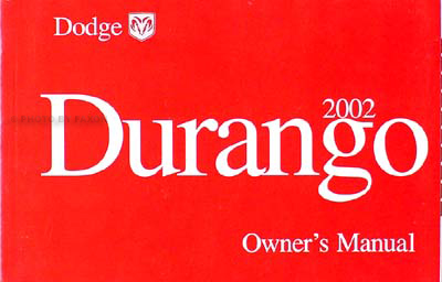 2002 Dodge Durango Original Owner's Manual