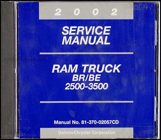 2002 Dodge Ram 2500-3500 Truck CD-ROM Shop Manual Original 