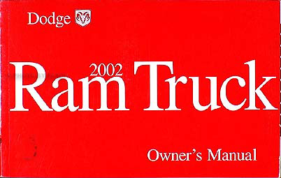 2002 Dodge 2500 3500 Ram Pickup Truck Original Owner's Manual w/gas engine