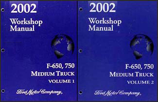 2002 Ford F650-F750 Medium Truck Repair Manual 2 Volume Set Original
