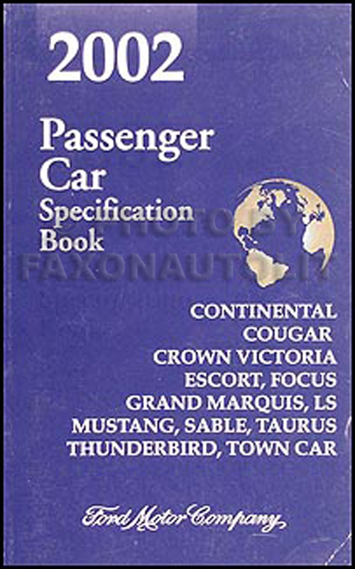2002 Ford Lincoln Mercury Service Specifications Book Original
