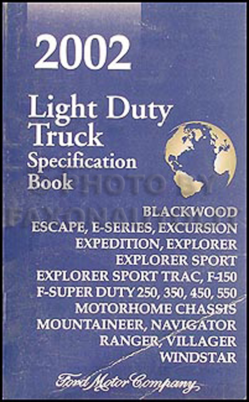 2002 Ford Truck SUV and Van Service Specifications Book Original 