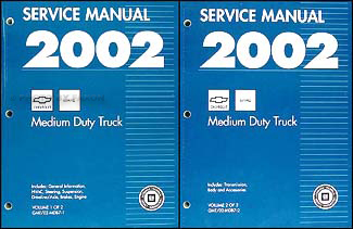 2002 Chevy GMC B7 Bus Chassis Repair Manual Original 2 Volume Set