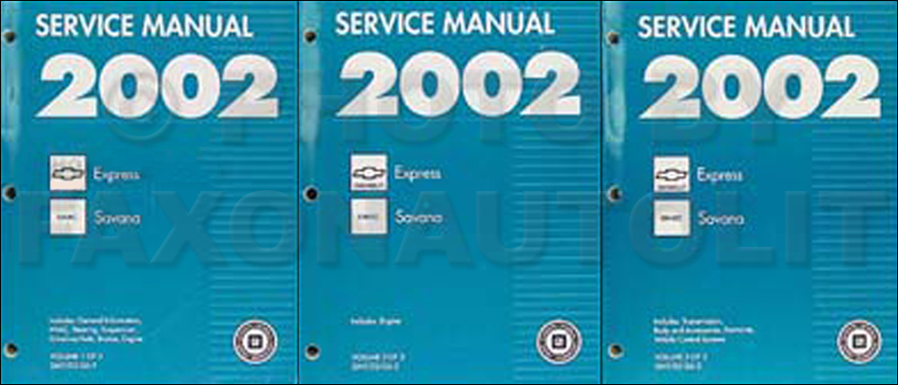 2002 Express & Savana Repair Manual 3 Volume Set Original 