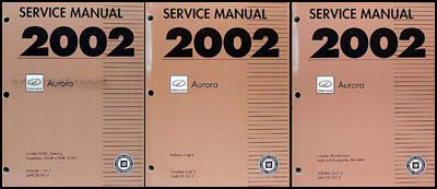 2002 Olds Aurora Repair Manual Original 3 Volume Set 