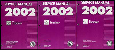2002 Chevy Tracker Repair Manual Original 3 Volume Set 