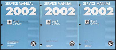 2002 Buick Regal & Century Repair Manual Original 3 Volume Set 