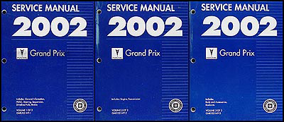 2002 Pontiac Grand Prix Repair Manual Original 3 Volume Set 