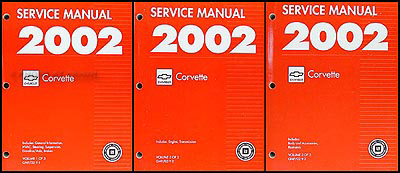 2002 Chevrolet Corvette Repair Manual Original 3 Volume Set 