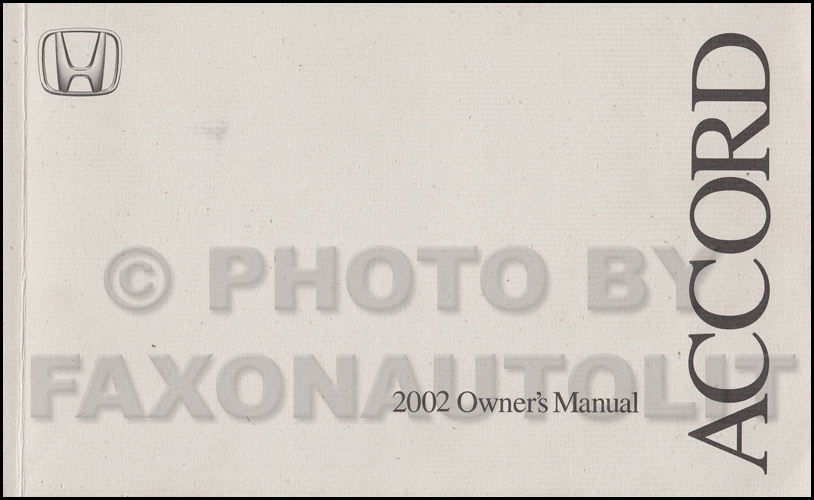 2002 Honda Accord Sedan Owner's Manual Original 4 Door