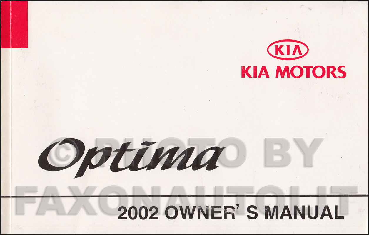 2002 Kia Optima Owners Manual Original