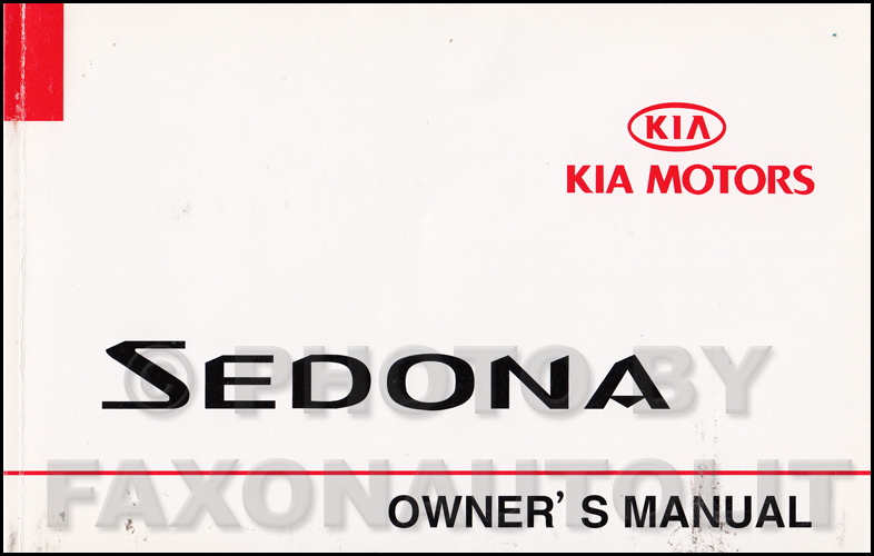2002 Kia Sedona Owners Manual Original