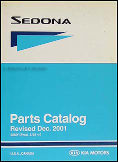 2002 Kia Sedona Parts Book Original 