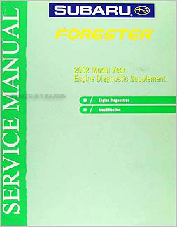 2002 Subaru Forester Engine Diagnostic Manual Original Supplement