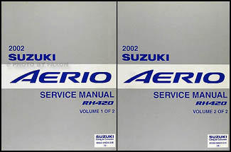 2002 Suzuki Aerio Repair Manual 2 Volume Set Original
