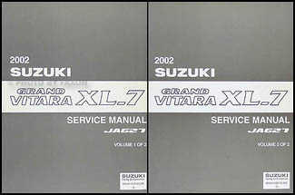 2002 Suzuki Grand Vitara & XL-7 Repair Manual 2 Volume Set Original