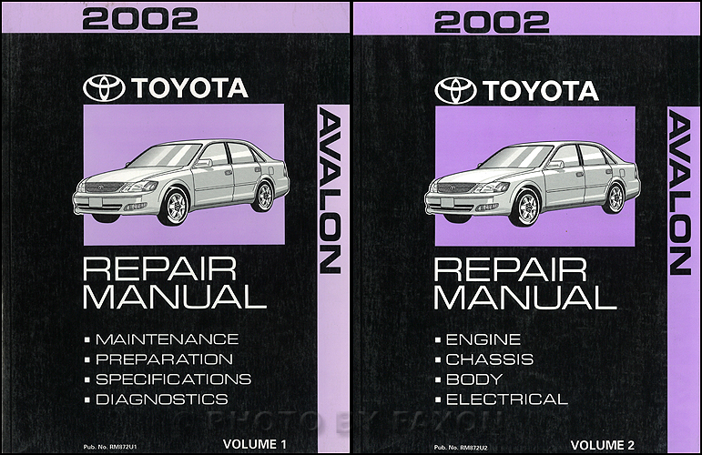 2001 Toyota Avalon Repair Manual 2 Volume Set Original 