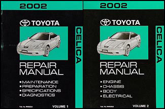 2002 Toyota Celica Repair Manual 2 Volume Set Original 