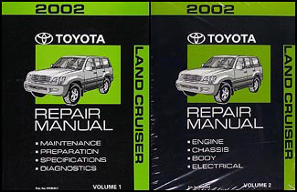 2002 Toyota Land Cruiser Repair Manual 2 Volume Set Original