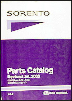 2003-2004 Kia Sorento Parts Book Original