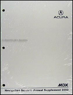 2003 Acura MDX Navigation Shop Manual Supplement Original 