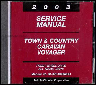 2003 Town & Country, Caravan, Voyager CD-ROM Repair Manual Original 