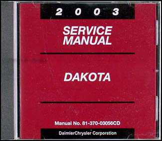 2003 Dodge Dakota CD-ROM Shop Manual Original