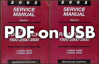 2003 Dodge Ram 1500-3500 Truck Shop Manual CD-ROM Original