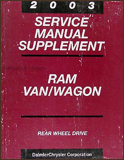 2003 Dodge Ram Van & Wagon CD-ROM Shop Manual Original