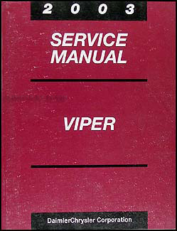 2003 Dodge Viper Repair Manual Original 