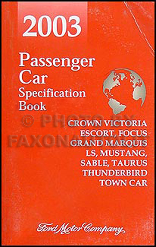 2003 Ford Lincoln Mercury Service Specifications Book Original