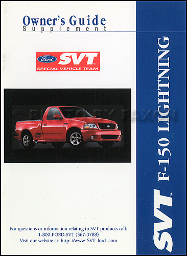 2003 Ford F-150 SVT Lightning Pickup Truck Owner's Manual Original Supplement