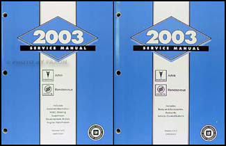 2003 Aztek & Rendezvous Repair Manual Original 2 Volume Set 